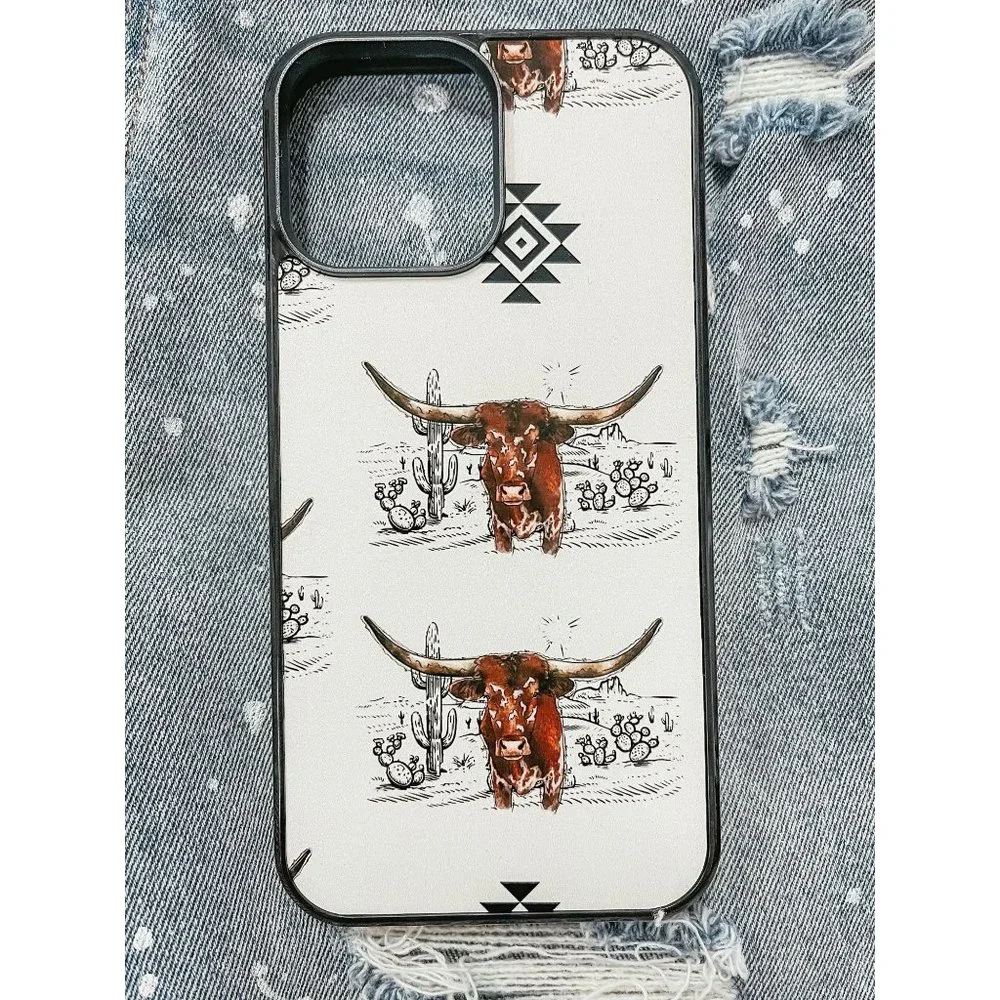 AZTEC LONGHORN Graphic iPhone Case - Picture 1 of 2